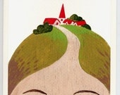 Greeting card - Lady with Village on her Head