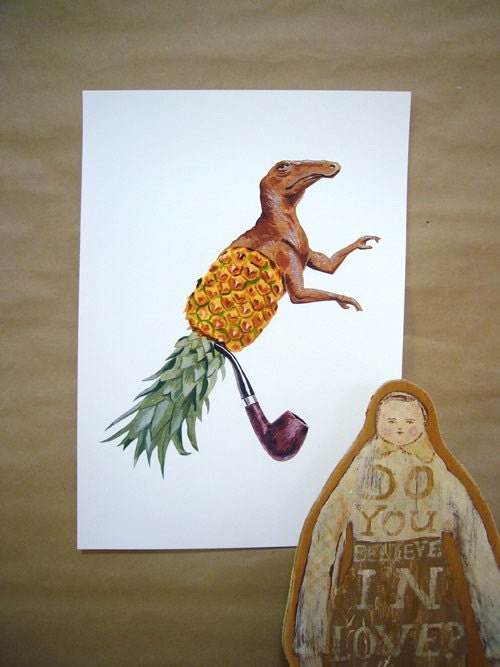 fine art print - Sir Dino Pineapple