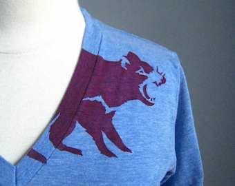 Tasmanian Devil V Neck T Shirt American Apparel