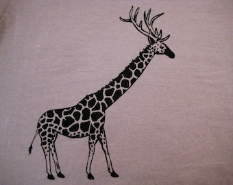 Giraffe with Antlers T Shirt Organic Men's / Unisex