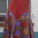 RESERVED for ranaw - Floral Pleated Skirt - Solid Rust & Thistle Print Skirt - A-Line Skirt - Knee Length Skirt - Purple Gold Rust Black