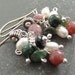 Gemstone and Pearl Cluster Sterling Silver Earrings