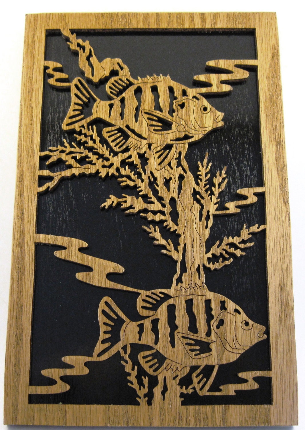 Scroll saw handcut sunfish picture--2fr