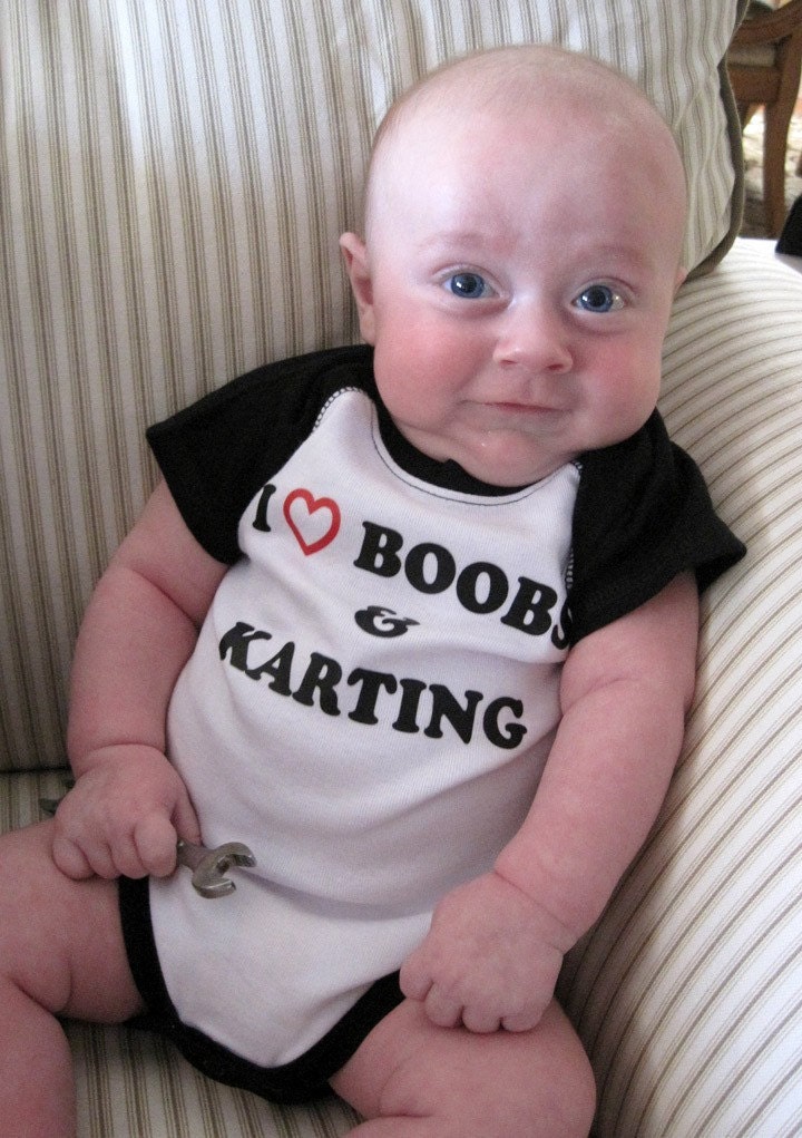 Boobs and Karting Baby Onesie
