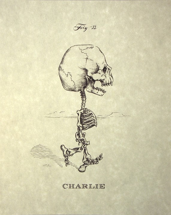 Charlie Brown Skeleton Print 8x10