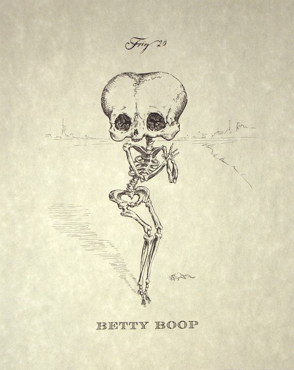 Betty Boop Skeleton Print 8x10