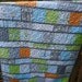 Baby Quilt, Modern Baby Boy Quilt - Backyard Baby - Gray Grey Aqua Orange Quilt-Made to Order