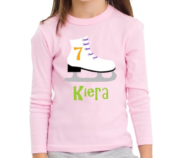 Ice Skate Birthday Shirt Personalized Long Sleeve Il_570xn