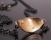 14K Gold Diamond Black Silver Necklace - Sterntaler