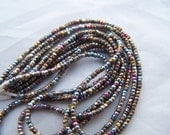 antique French steel cut  bead  strung hank tassel DREAMER vintage colored beads  Rare old stock
