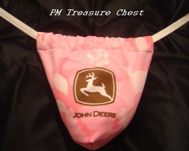 Mens Pink JOHN DEERE G-String Thong Male Lingerie Underwear