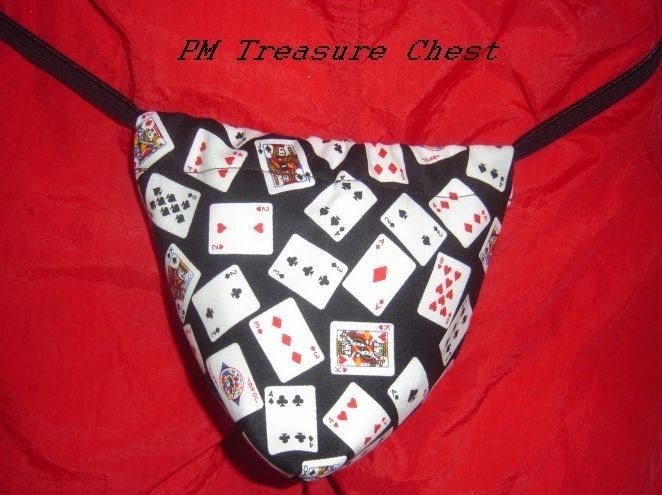 Mens TEXAS HOLD EM G-String Thong Male Lingerie Underwear