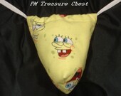 Mens SPONGEBOB SMILEY G-String Thong Male Lingerie Underwear