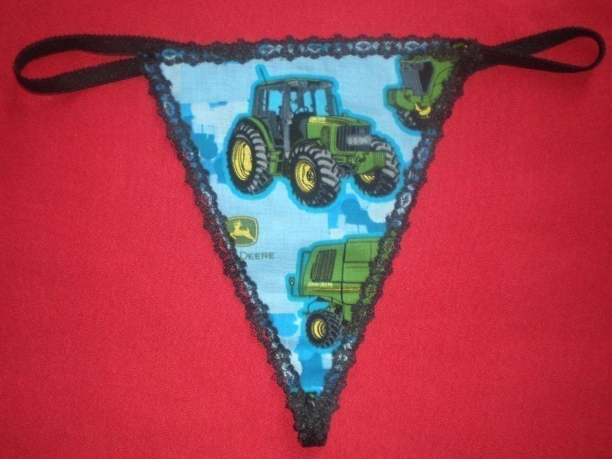 Womens Blue JOHN DEERE G-String Thong Lingerie Panty Underwear
