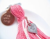 Cutie Pie Pink Beaded Tassel Keychain or Purse Charm