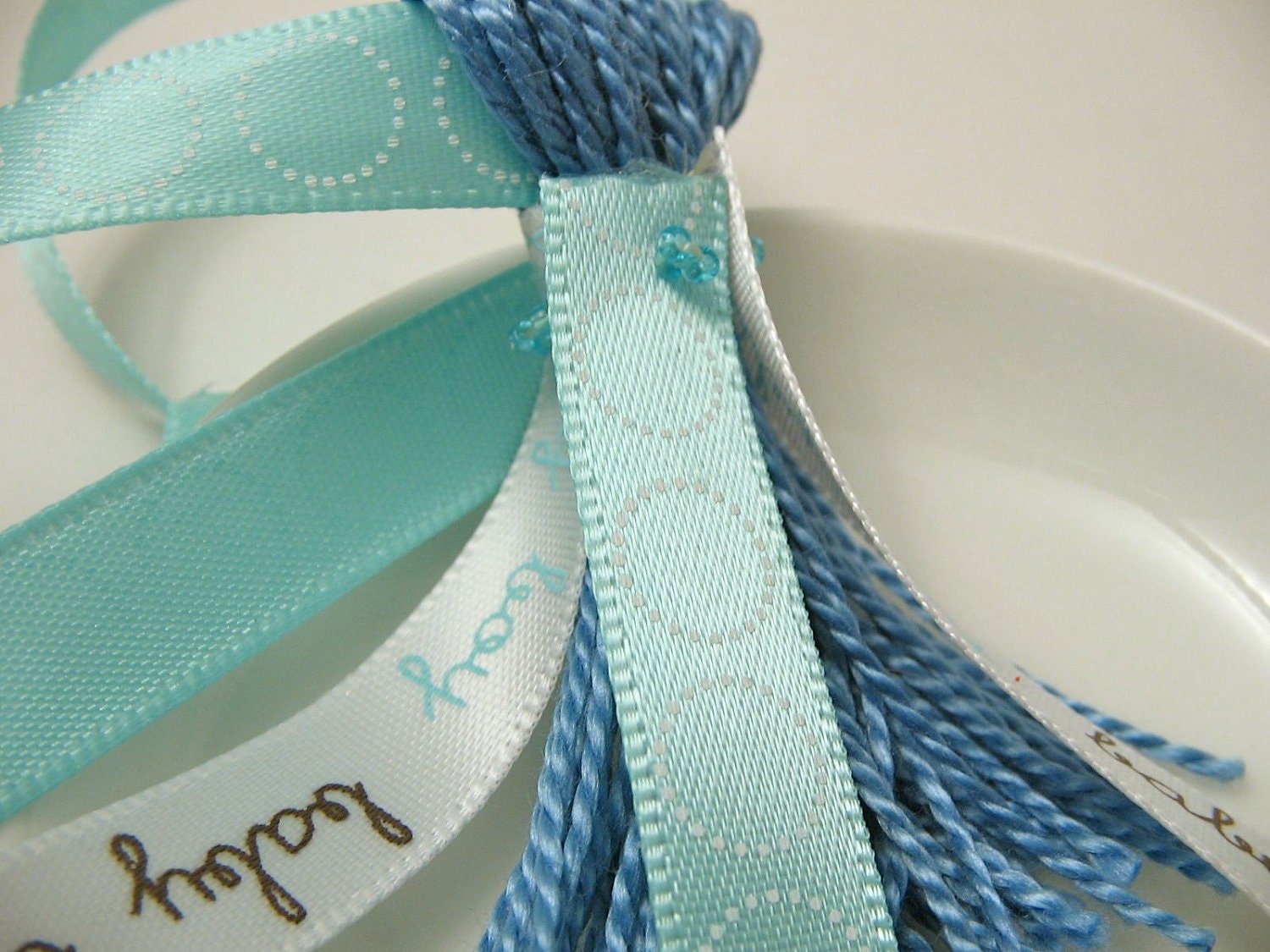 baby boy and Blue Ribbons Blue Baby Shower Decoration Favor Embellishment Tassel
