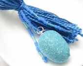 Blue Easter Egg Beaded Tassel Ornament Decoration