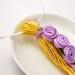 Purple Roses on Yellow and Purple Spring Easter Wedding Ornament Gift Decoration Tassel