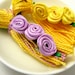 Purple Roses on Yellow and Purple Spring Easter Wedding Ornament Gift Decoration Tassel