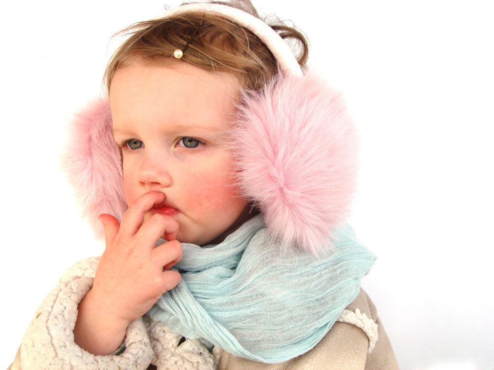 Pink Kids Earmuffs, headpiece, pink ear muffs, children accessory, gift for toddler girl