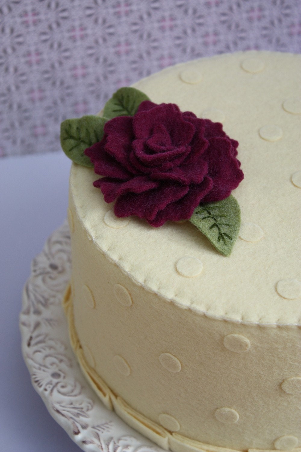 SALE Felt Cake Vanilla And Purple Plum