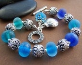 Sea Nymph Bracelet - Lampwork Glass Beads and Sterling Silver