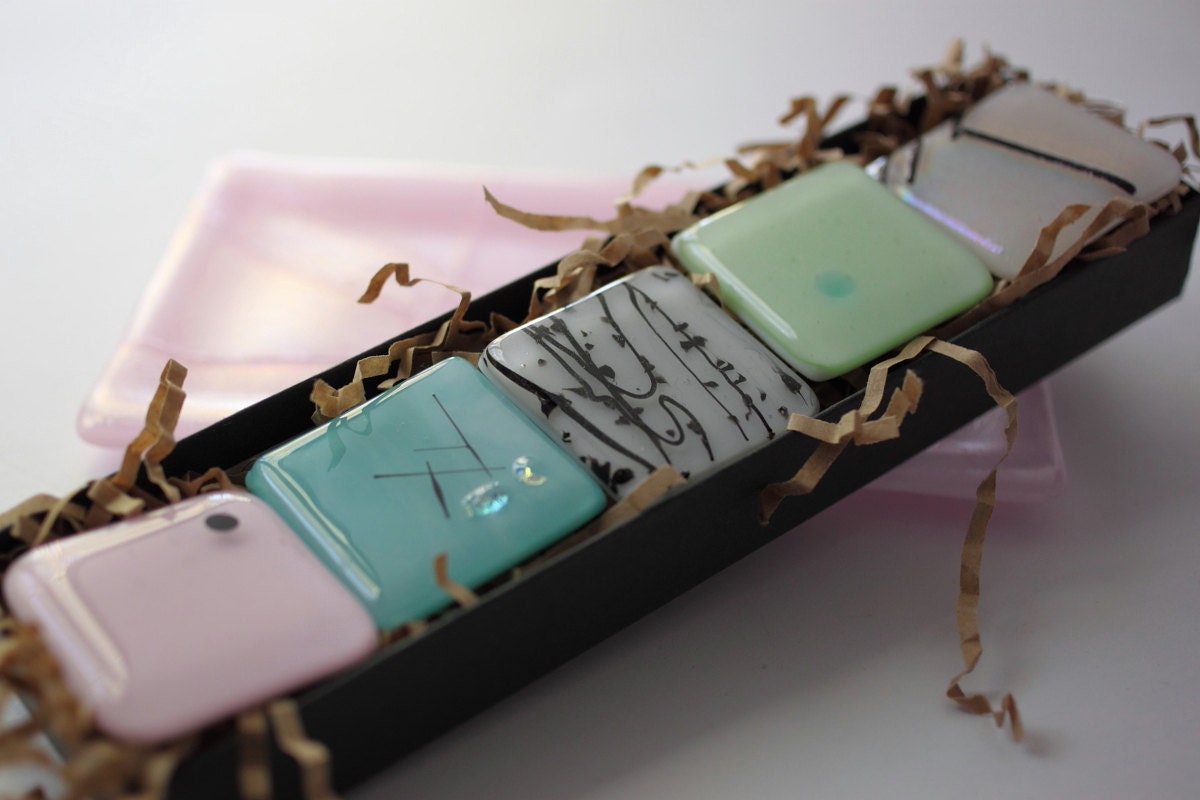Fused Glass Magnets - Pretty Pastel