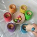 Montessori Toy Rainbow Matching and Sorting Game in a Tin Box - Wooden Ball, Scoop and Cups Play Set for Boys and Girls
