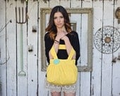 Yellow pleated shoulder bag, purse, pastel, handbag, tote, fabric, spring purse, summer shoulder bag
