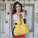 Yellow purse, shoulder bag, pleated shoulder bag, handbag, fabric, spring purse, mothers day gift