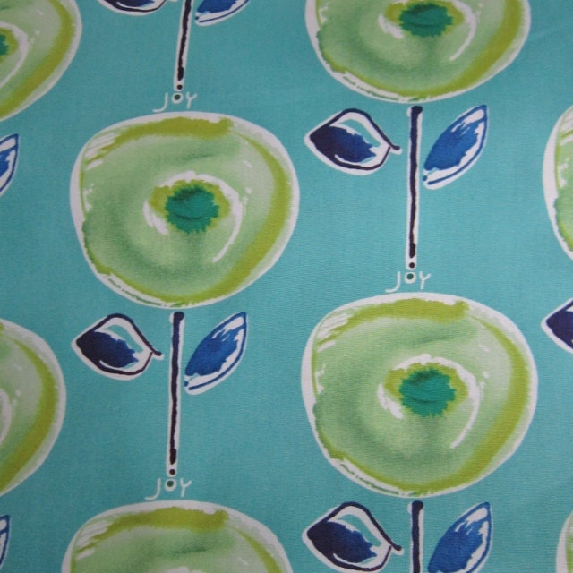 Cotton Fabric: Kathy Davis Happiness Lollipop Joy Indigo from Free Spirit Green Blue Floral - 1 YD - FabricFascination