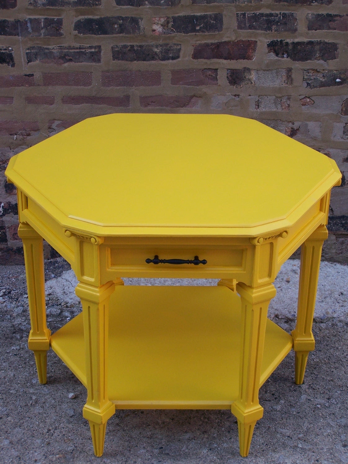 Sunflower Yellow Octagonal Side Table