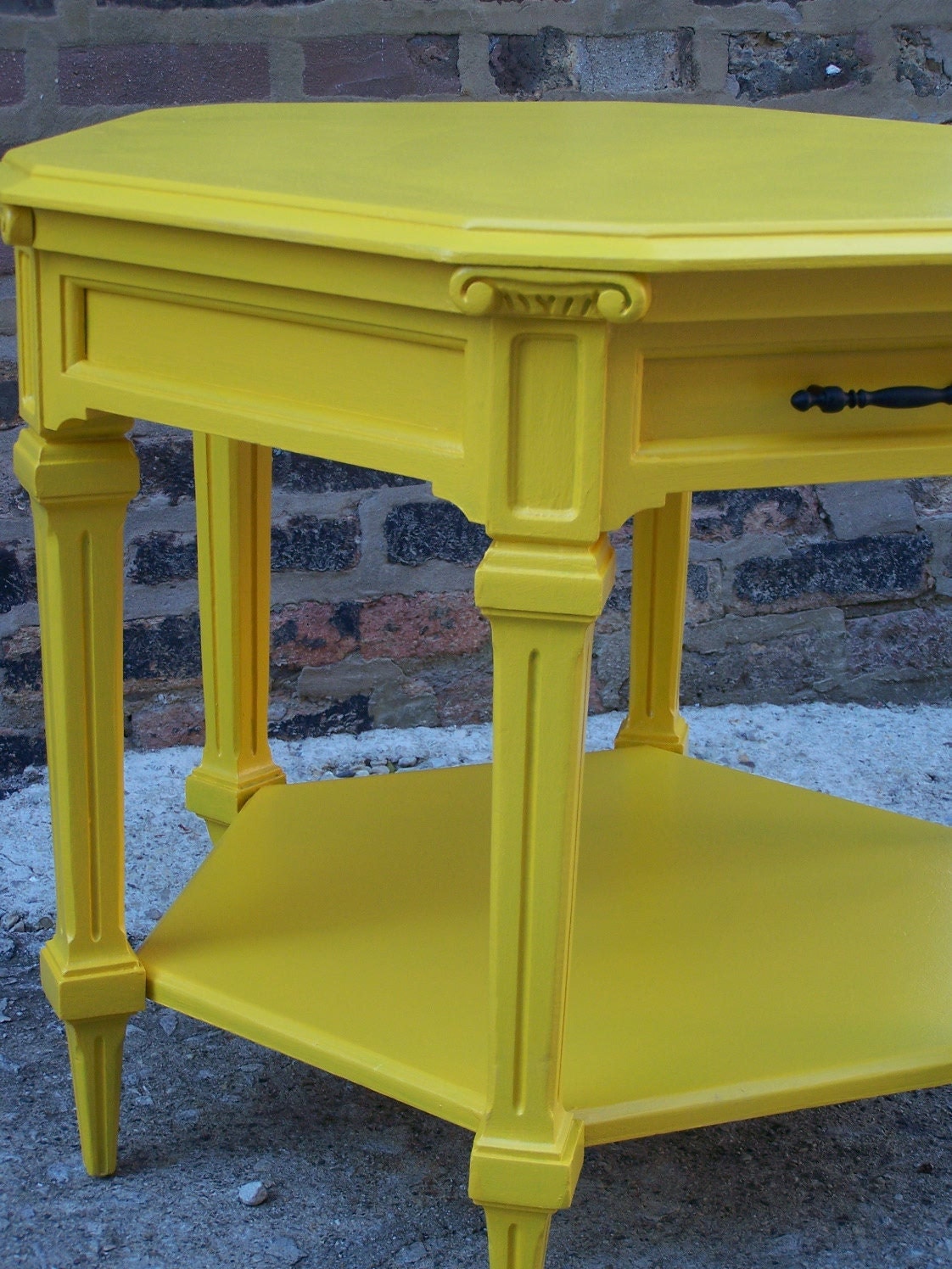 Sunflower Yellow Octagonal Side Table