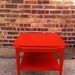 Mid Century End Table In Poppy Paprika