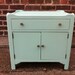 Vintage Side Table Cabinet In Icy Mint Green
