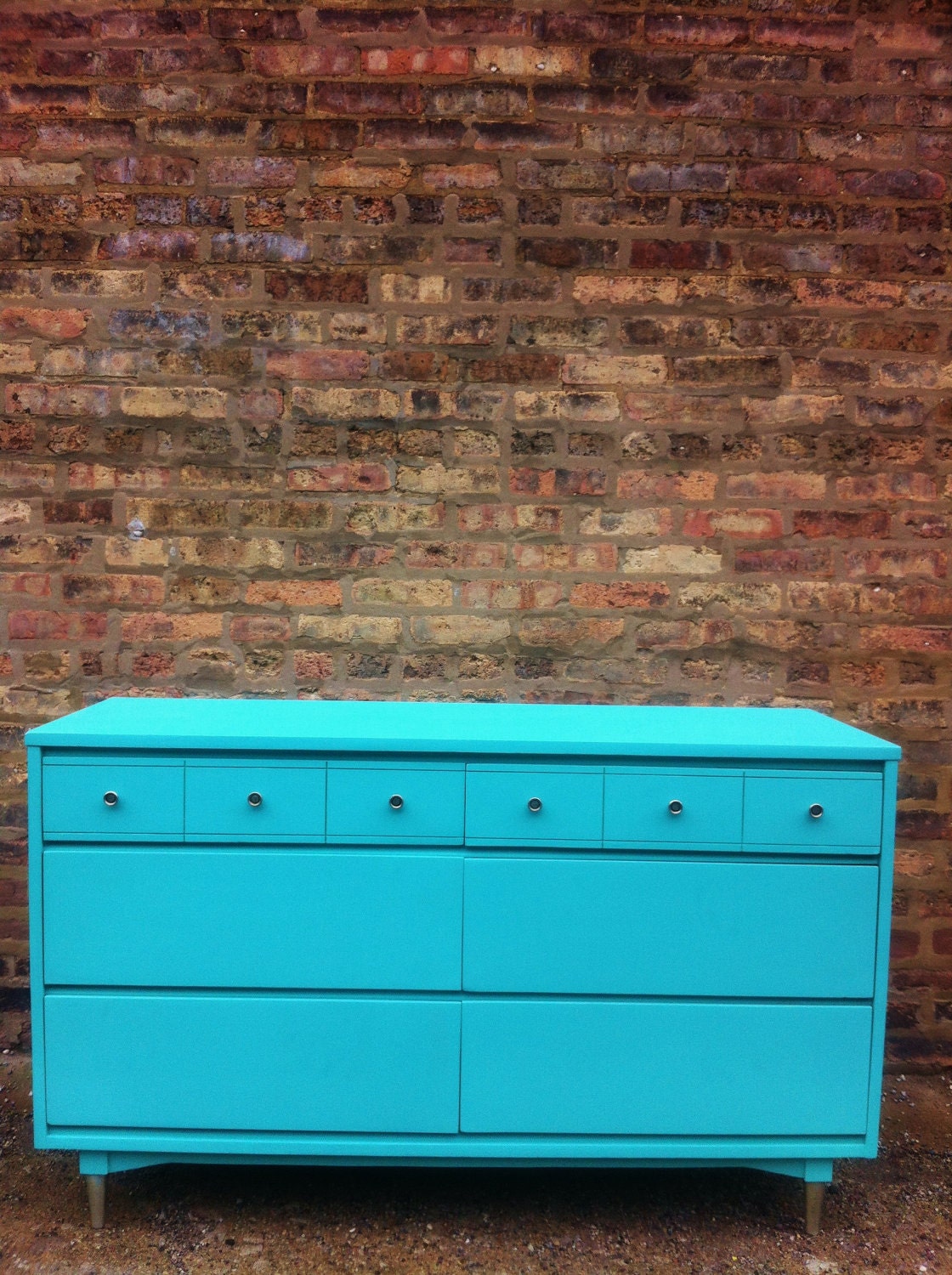 Mid Century Dresser In Chevy Blue
