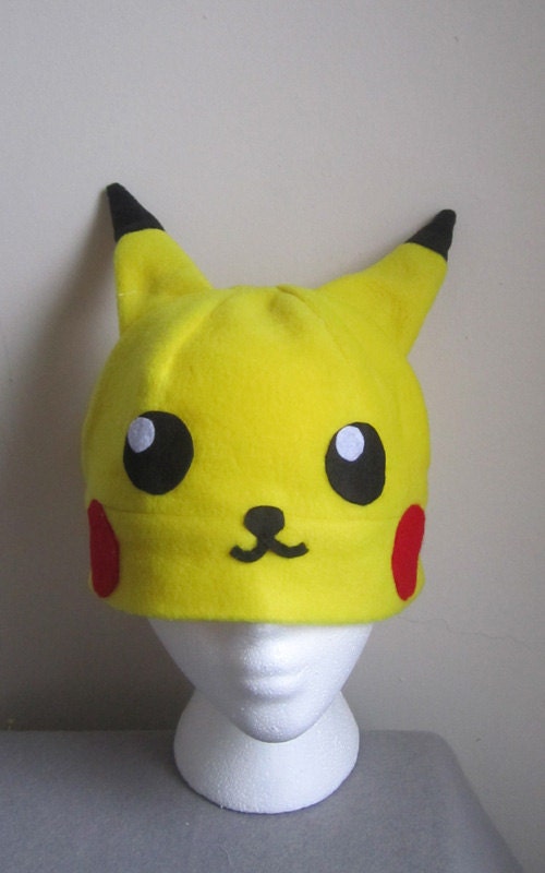 Pikachu Fleece Hat Pokemon Anime Manga Cosplay Rave Skiing Snowboarding Video Game