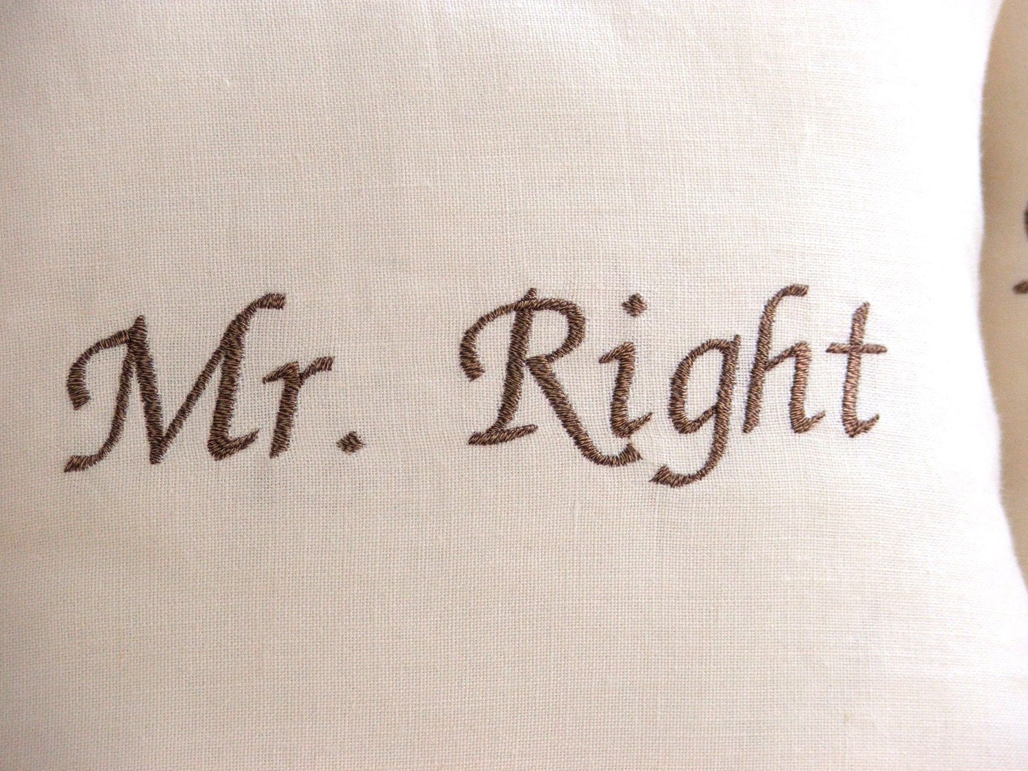 Mr Right and Mrs Always Right Linen Pillow Cover Set , Wedding Bridal shower, Pair