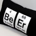 Pillow-Periodic Table Element  Beer Embroidered- black cotton and white felt
