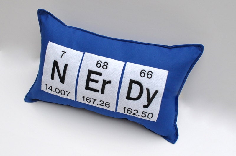 Nerdy Periodic Table Elements Pillow