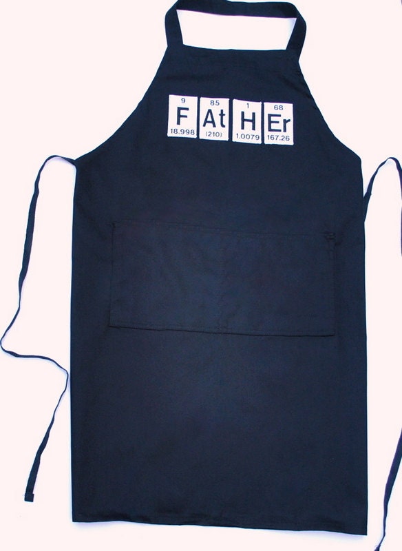 Father Periodic Table Elements Black Men's Grill Apron