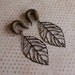 Bronze Skeleton Leaf Gauged Earrings