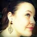 Bronze Skeleton Leaf Gauged Earrings