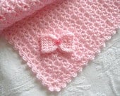 Buttons and Bows Baby Afghan Blanket in Pink