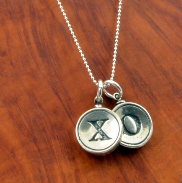 Silver X and O Necklace - Hugs and Kisses - Gwen Delicious Jewelry Design