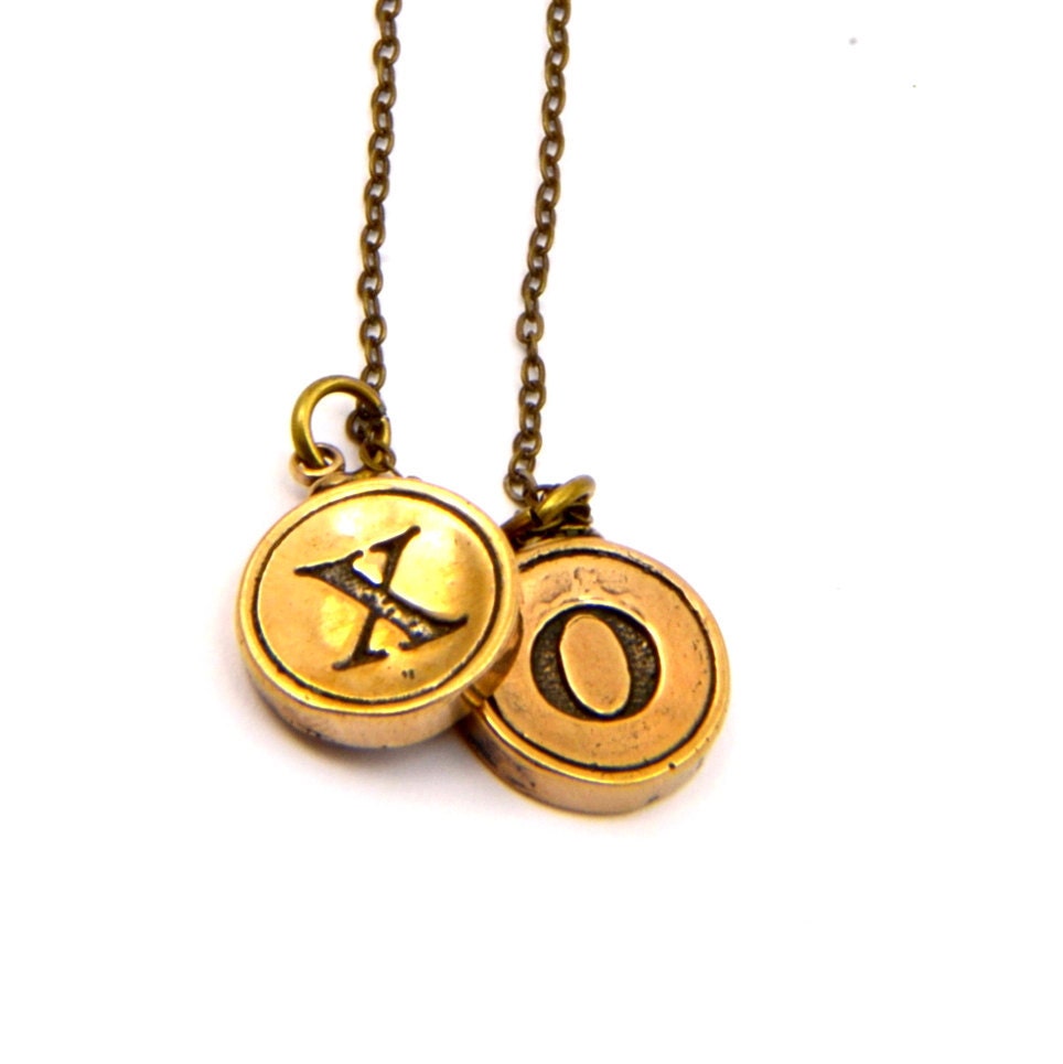 X and O Necklace - Bronze Hugs and Kisses