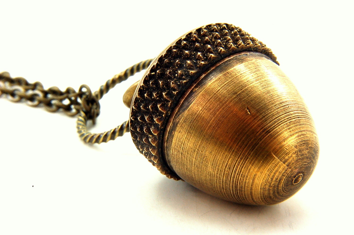 Acorn Necklace - An Acorn with a Secret  Fall Fashion - Capsule Container  Pendant Necklace - by Gwen DELICIOUS Jewelry Design - GwenDelicious