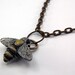 Handpainted Flying Honey Bumble Bee Charm Necklace - by Gwen DELICIOUS Jewelry Design