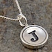 Letter J Necklace - Silver Initial Typewriter Key Charm Necklace - Gwen Delicious Jewelry Design