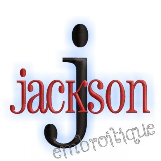 Jackson Monogram Alphabet Font - Great for boys and girls - letters and numbers in 7sizes